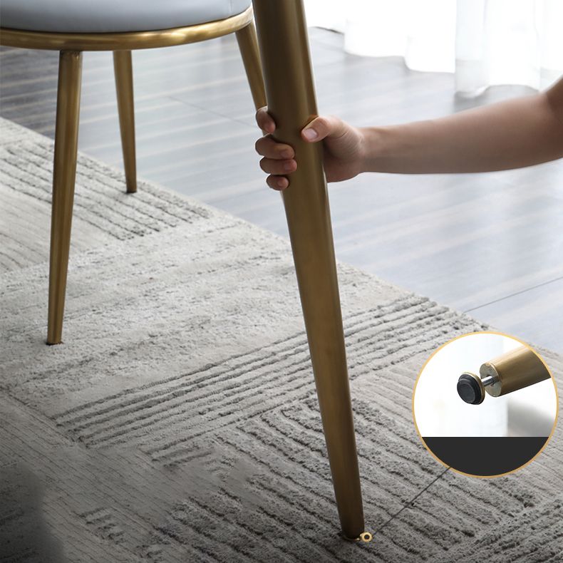 Scandinavian Style Sintered Stone Rectangle Dining Set with 4 Gold Legs Base