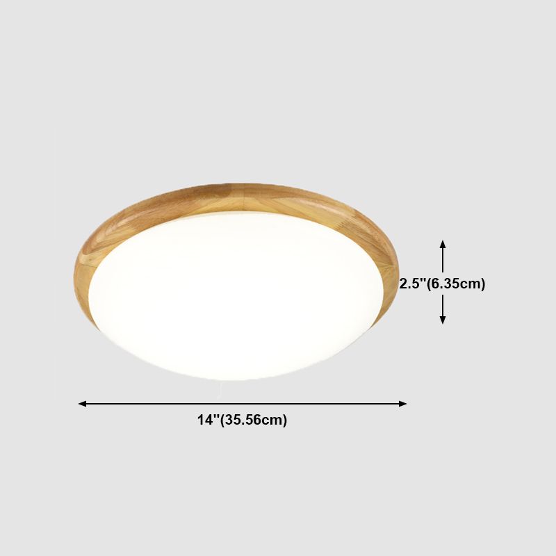 Wooden Ceiling Mounted Light Contemporary Flush Mount Lamp with Acrylic Shade