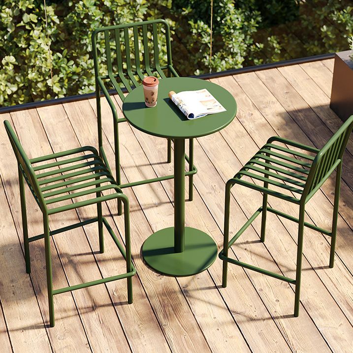 1/3/4 Pieces Industrial Round Bar Table Set Pub Table with Metal Pedestal