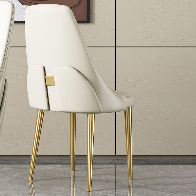 Glam Style Dining Chairs PU Leather Dining Side Chair for Indoor