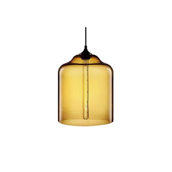 Glaskrug Suspension Licht zeitgemäß 1 hellrot/braun/blau hängende Deckenleuchte