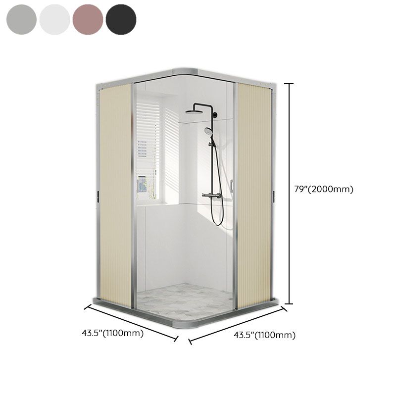 Square Corner Aluminum Frame Shower Enclosure with Double Door Handles