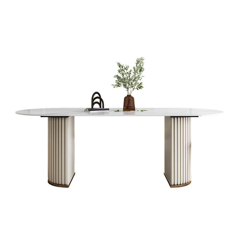 Modern Style Sintered Stone Dining Table Set Oval 1/4/5/7 Pieces Dining Set for Home Use