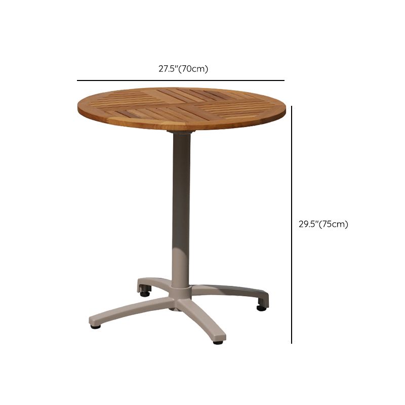 Contemporary Round/Rectangle Coffee Table Teak Folding Water Resistant in Brown