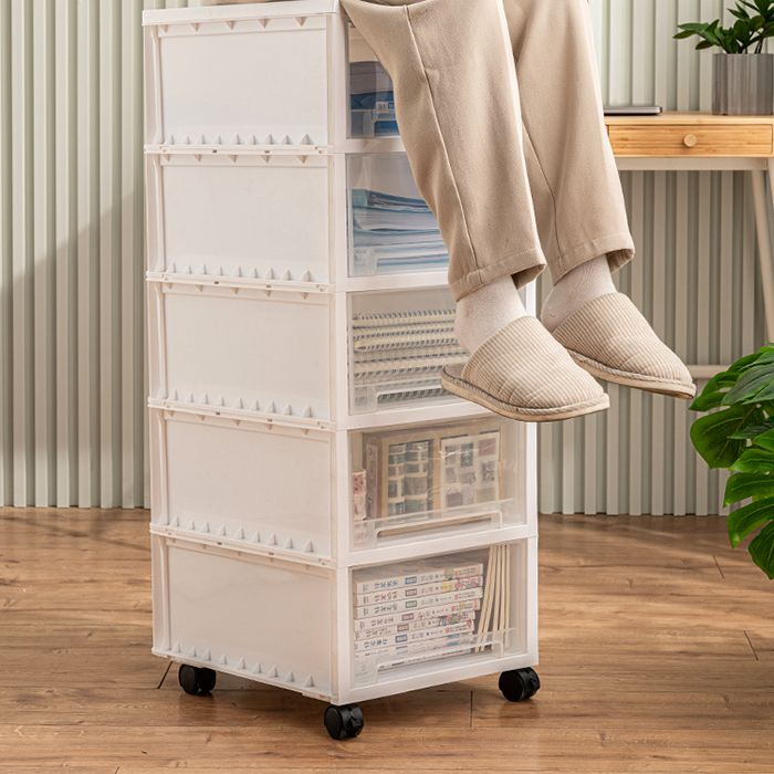 Modern Vertical Filing Cabinet Plastic Transparent Drawers File Cabinet