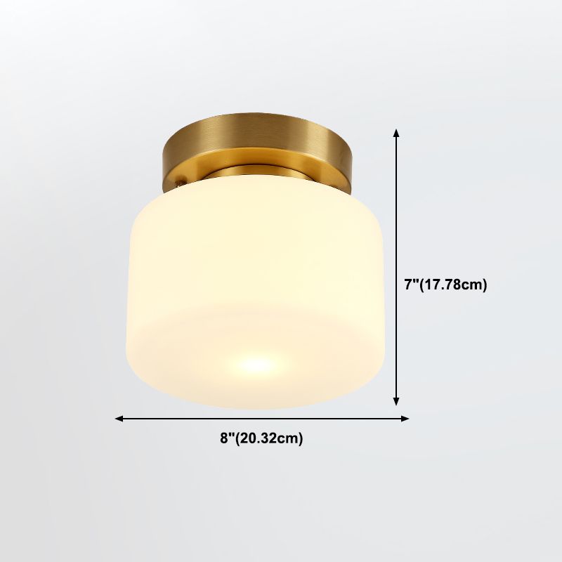 Modern Style Cylindrical Shape Ceiling Light Glass 1 Light Ceiling Light for Restaurant