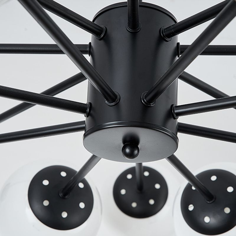 White Glass Modern Pendant Light Sputnik Global Ceiling Light for Living Room