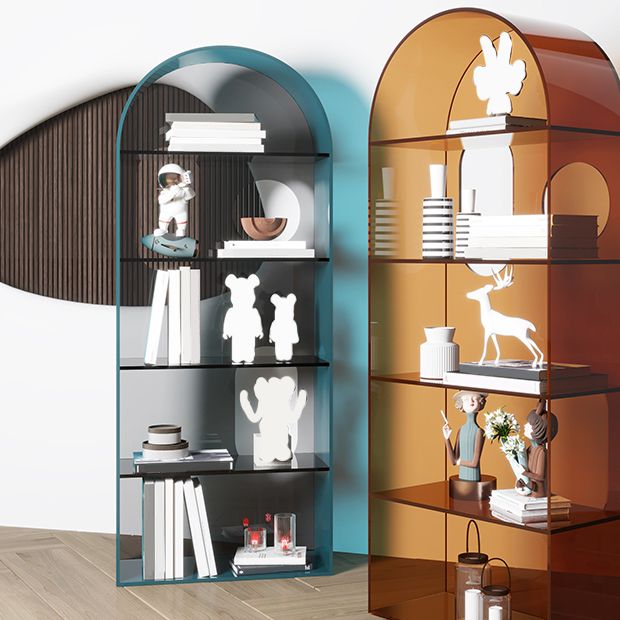 Closed Back Standard Bookshelf Acrylic Bookcase with Rectangular Shelves