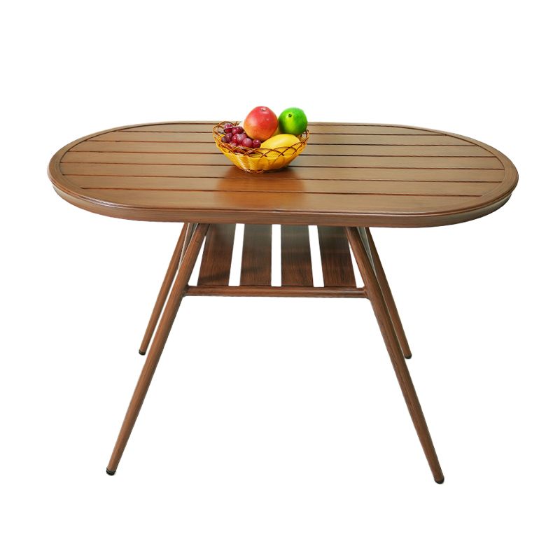 Modern Style Bistro Set Brown Metal Oval 1/2/3 Pieces Bistro Set