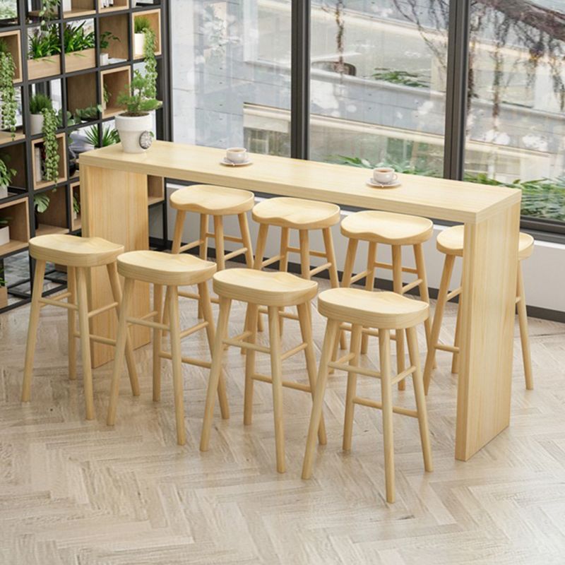 1/2/5/9 Pieces Bar Stool and Table Set Solid Wood Pub Dining Set