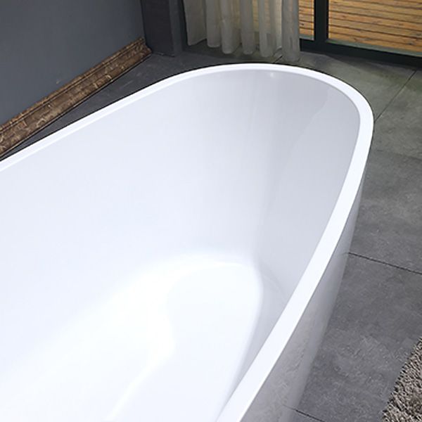 Freestanding Soaking Bathtub White Center Drain Acrylic Bath Tub