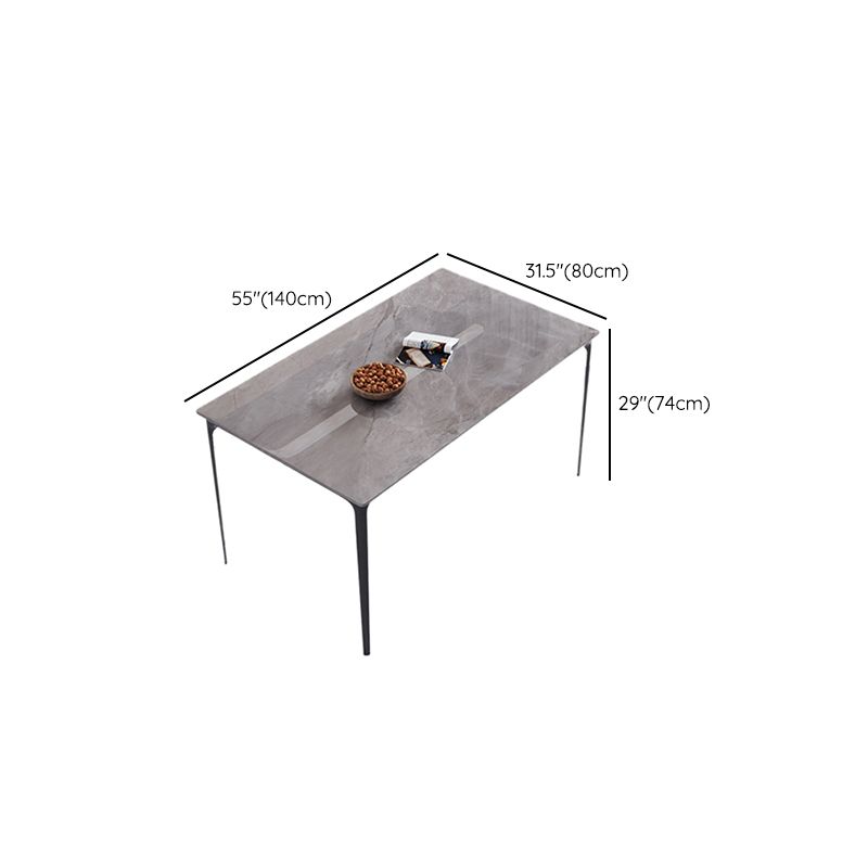 Stone Top Dining Room Dinner Kitchen Table Rectangle Dining Table with 4 Legs