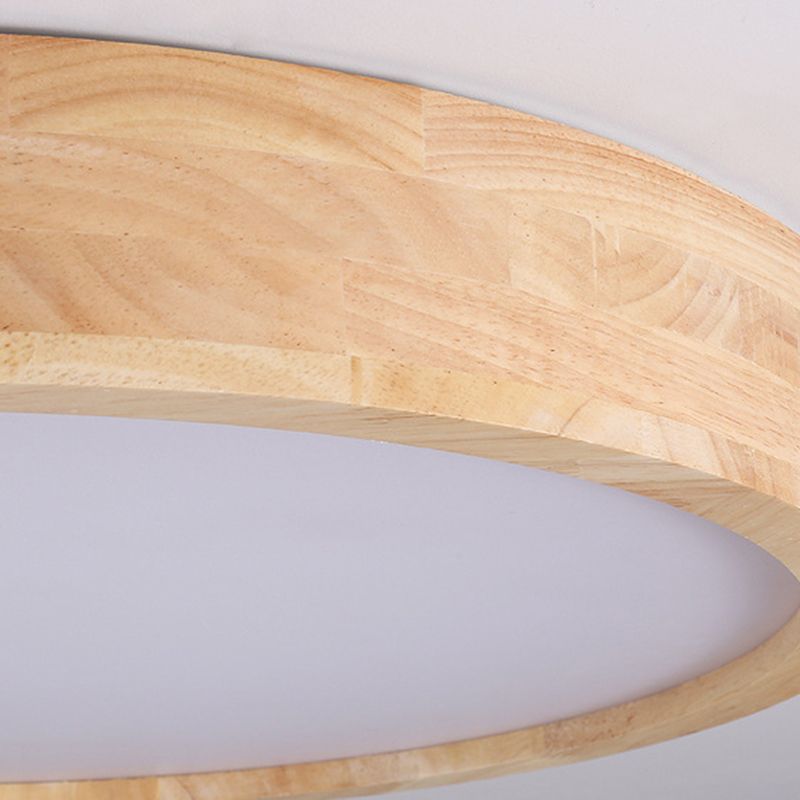 Contemporary LED Ceiling Light Wood Flush Mount Lighting for Home