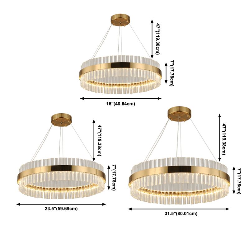 Contemporary Circular LED Chandelier Pendant Light Crystal Ceiling Pendant Light