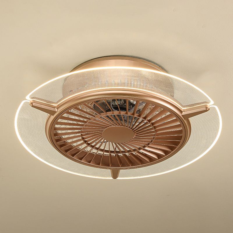 Roségold -Scheibe -Form -Spülen -Deckenventilator Leuchtt