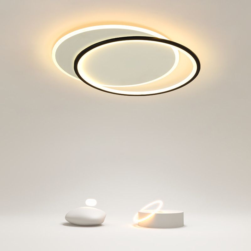 LED Modernism Ceiling Light Black Flush Mount Lighting for Hallway