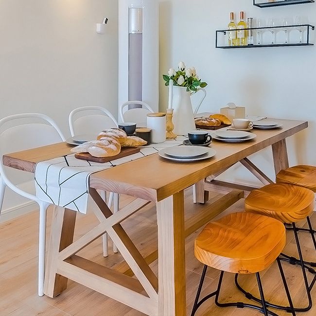 Rechthoek Pine vaste houten tafel moderne eettafel met bok met een restaurant voor restaurant