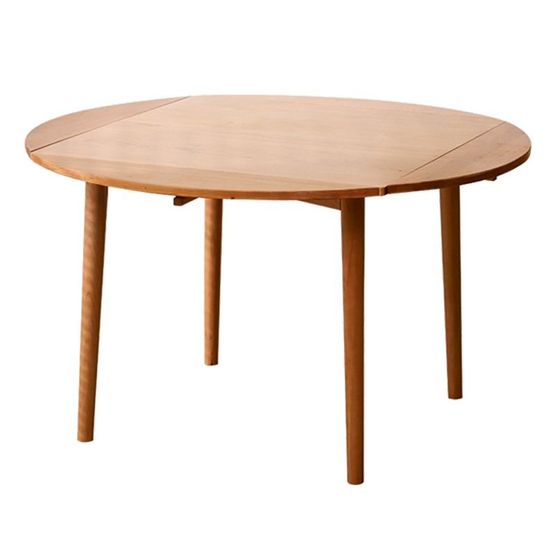 Mesa de comedor redonda extensible de roble, mesa cuadrada ajustable moderna de madera con 4 patas