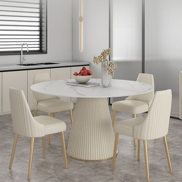 Traditional Luxury Dining Table Round Sintered Stone Dining Table for Home