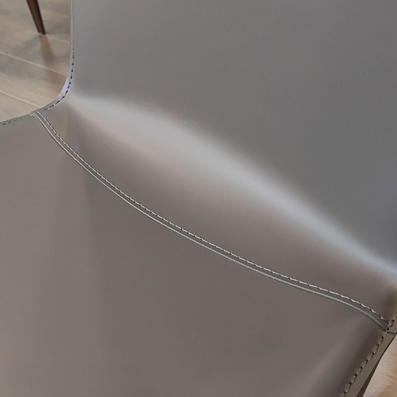Glam Dining Room Side Chairs Leather Armless Dining Chairs for Home