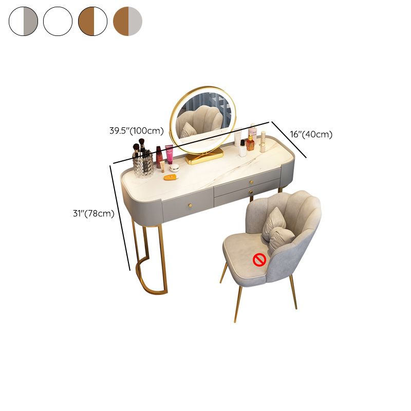 Glam Glass Vanity Dressing Table Bedroom Make-up Vanity with Drawer