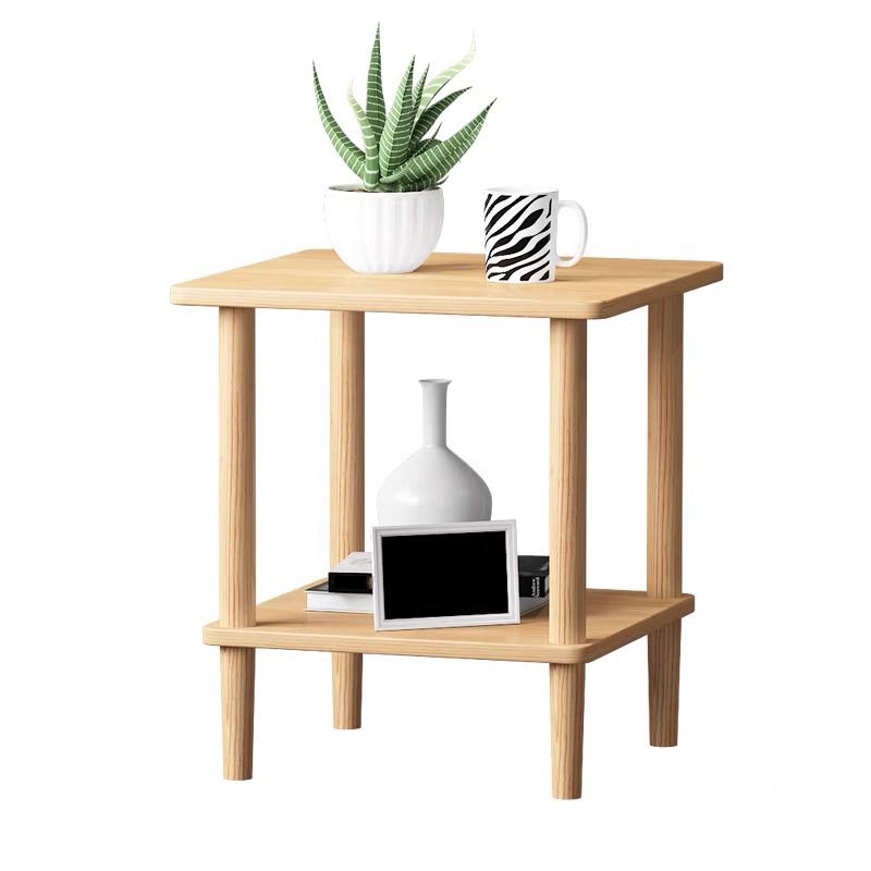 Cocktail Table Artificial Wood White/black/wood/red Square Coffee Table