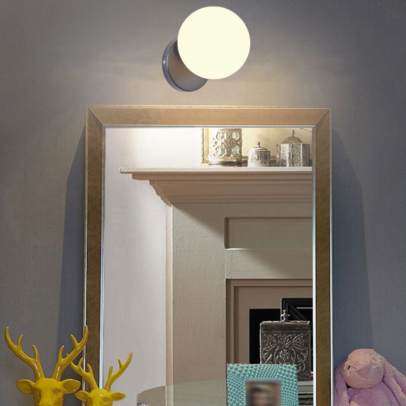 Modern Globe Wall Lamp 1 Light Wall Vanity Lights for Washroom