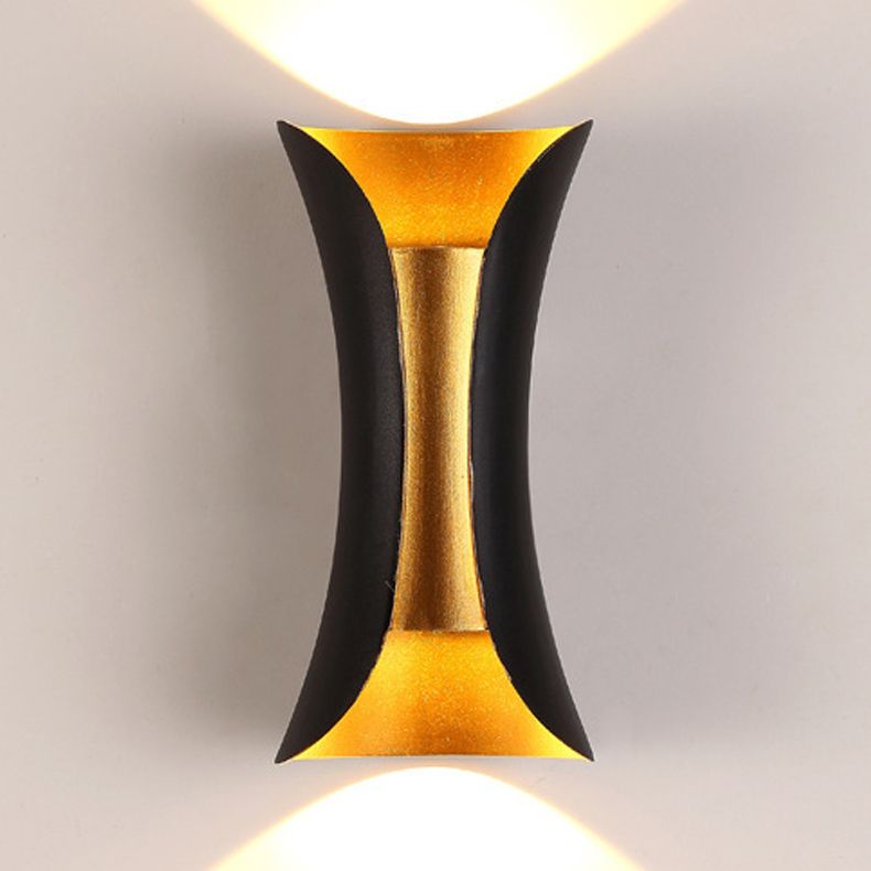 Moderne schwarzgold-wandleuchte LED 2 leichte Wandgewaschenlicht für den Hausgarten