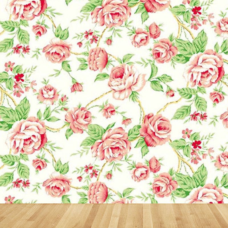 Autocollant Mural au Design Floral vif, décoration murale moderne en matériau non tissé de couleur claire