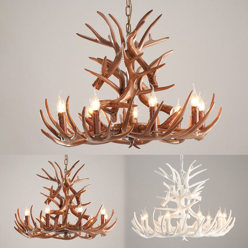 Chaîne de suspension réglable Light Light Traditional Antler Plastic Plafond Pendant