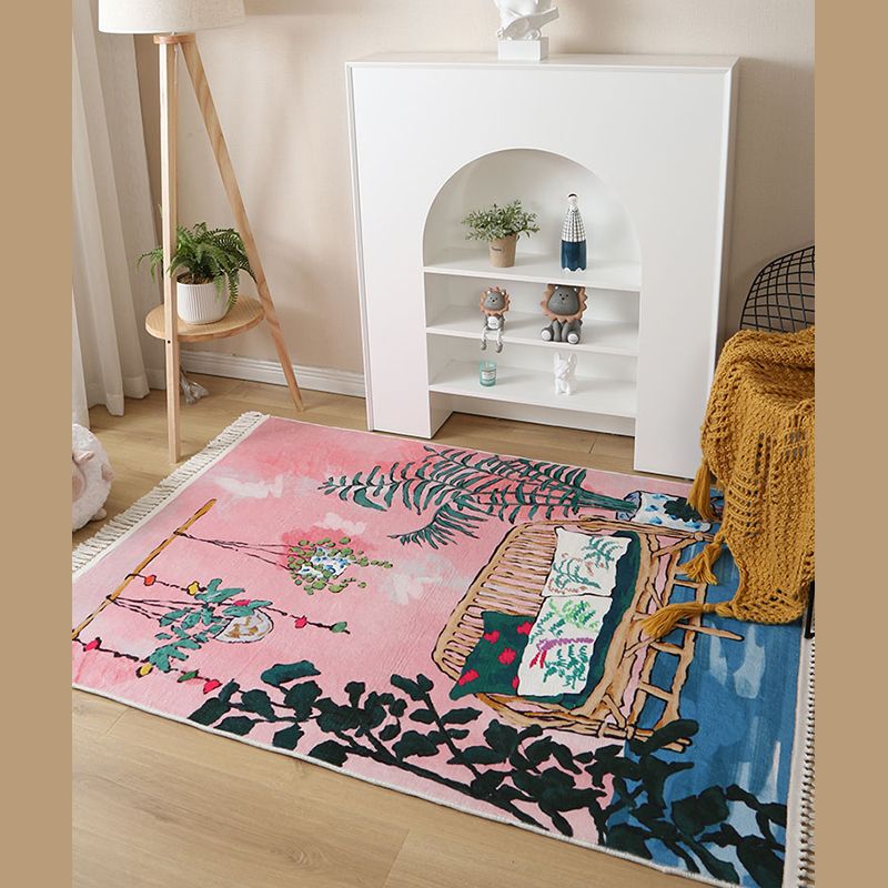 Boho-chic gebied tapijt polyester graffiti print binnen tapijt huisdiervriendelijk tapijt voor woonkamer