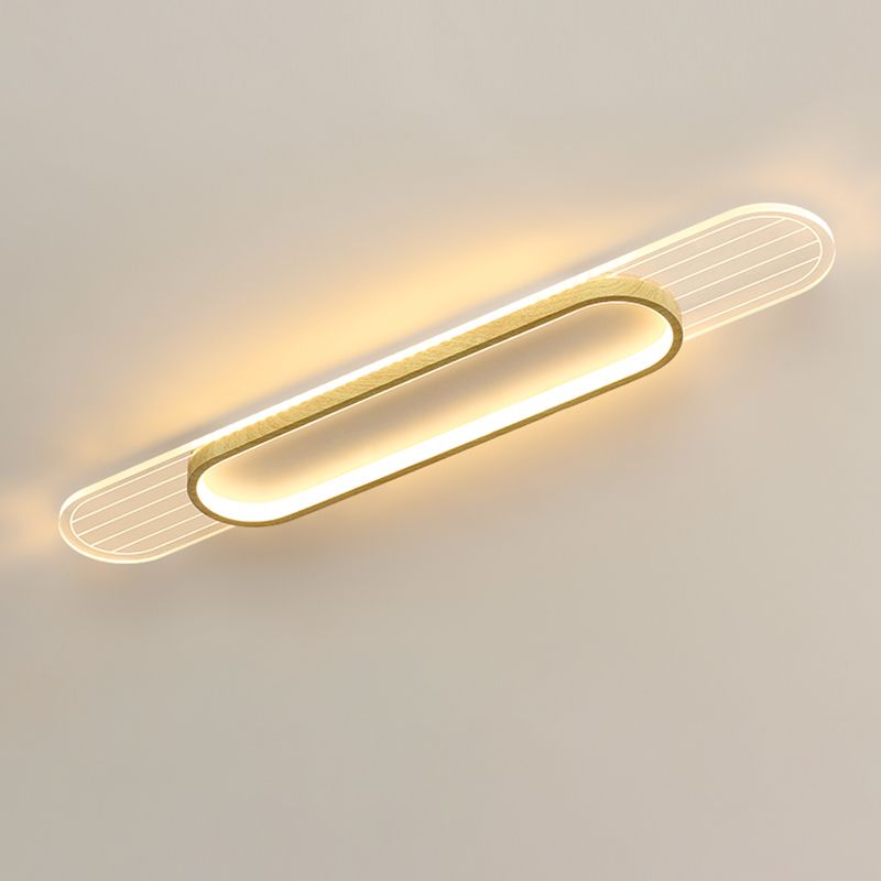 Modern Metal Flush Mount Oval Shape Ceiling Light with Acrylic Shade for Passage