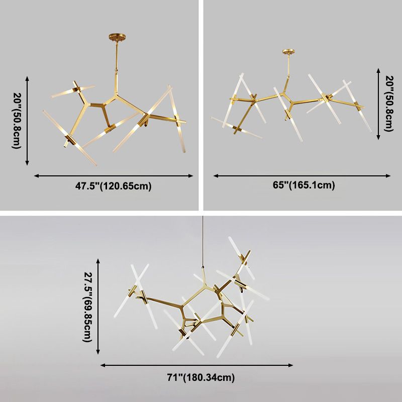 Plafond de lampe à LED multi-lumière contemporaine Light Hanging Light Geométrique moderne Light