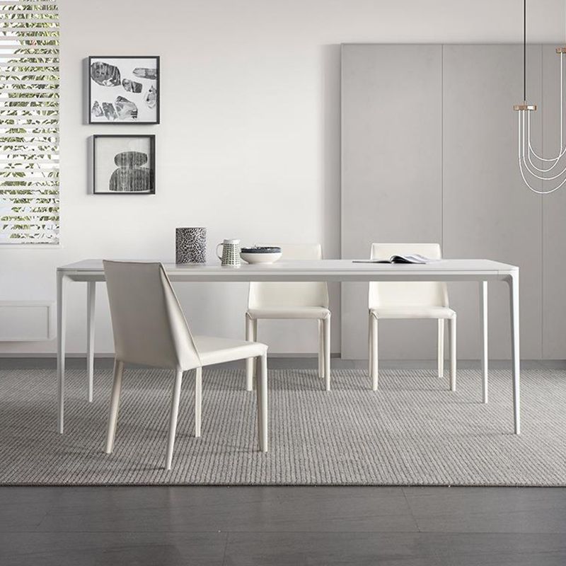 Contemporary 1/4/5/6/7 Pieces Dining Chairs Set Rectangle Stone Furniture in White