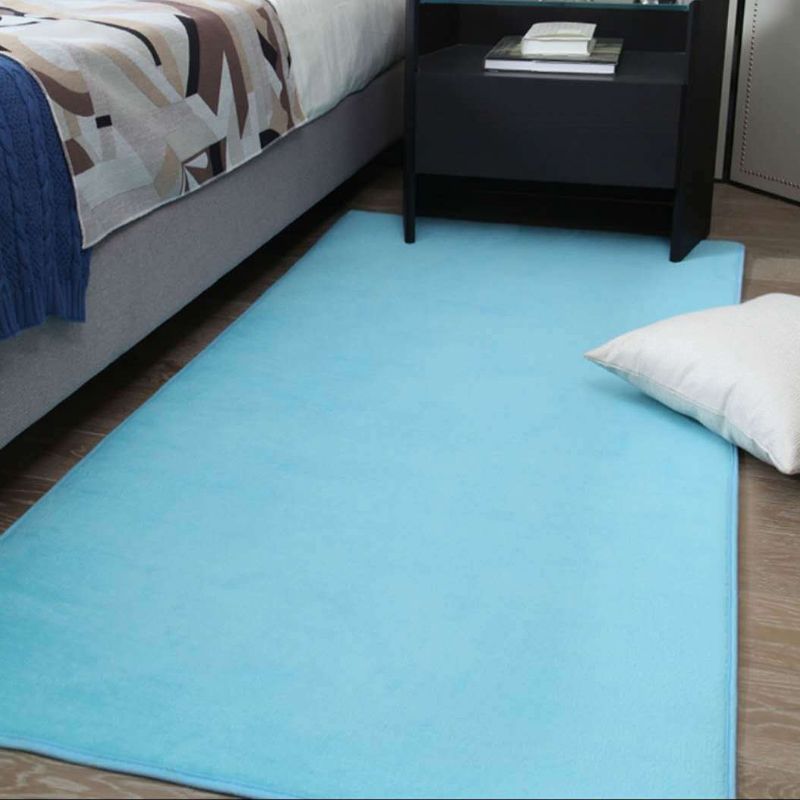 Casual Red Rug Polyester Pure Color Rug Tear Resistant Rug for Living Room