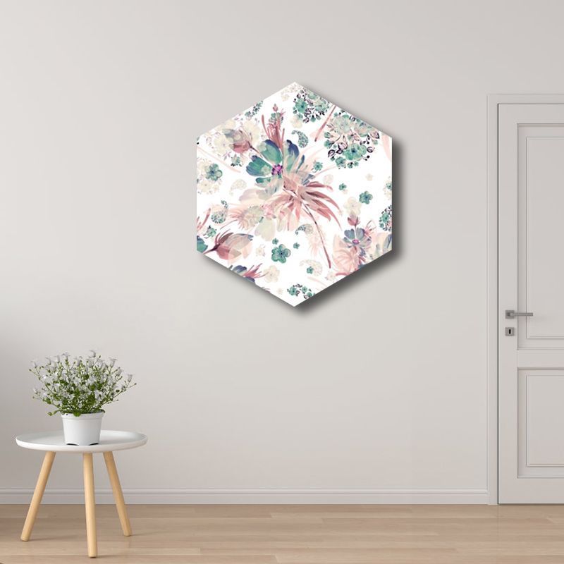 Eigentijds bloemdessin kunstprint meisjes slaapkamer wanddecoratie in lichte kleur, structuur