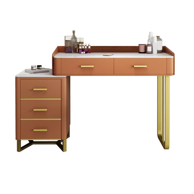 Bedroom Make-up Vanity Luxurious Stone Top Makeup Vanity Desk Table
