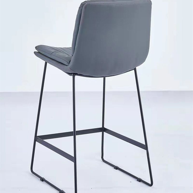 Glam Metal Counter Height Stool with Cushion Bar Stool for Indoor