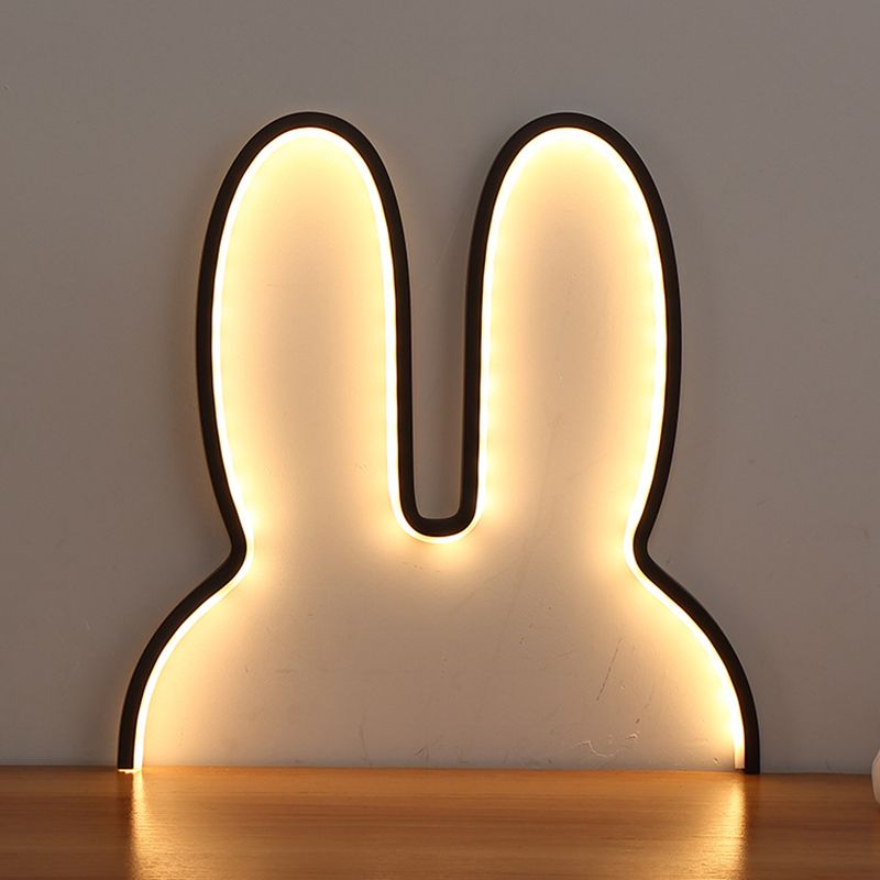 Rabbit Shaped Wall Night Light Cartoon USB Charging LED Wall Sconce