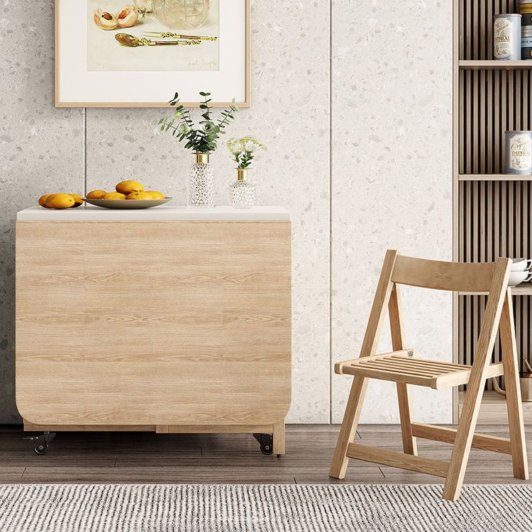 Mesa plegable rectangular moderna de mediados de siglo, mesa con base de Pedestal para comedor (solo mesa)