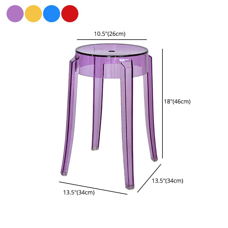 Taburete de bar de plástico apilable sin brazos moderno para sala de estar con asiento de plástico
