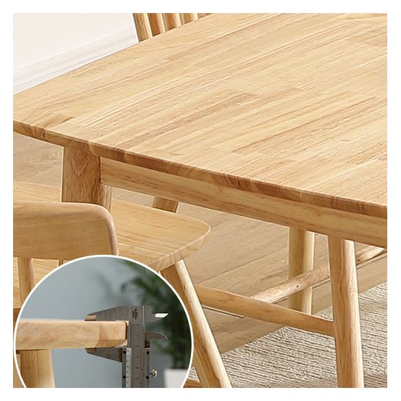 Minimalist Style Solid Wood Dining Table Set of Rectangle Shape Formal Dinette Set