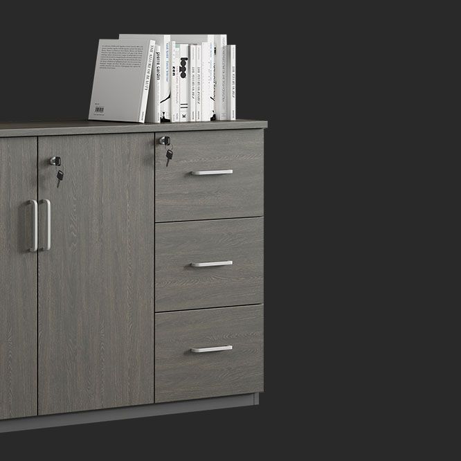 Modern Wooden Filing Cabinet with Lock Storage for Home Office