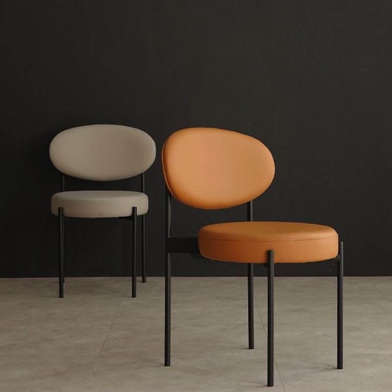 Industrial Metal Dining Room Chair Open Back Dining Side Chair