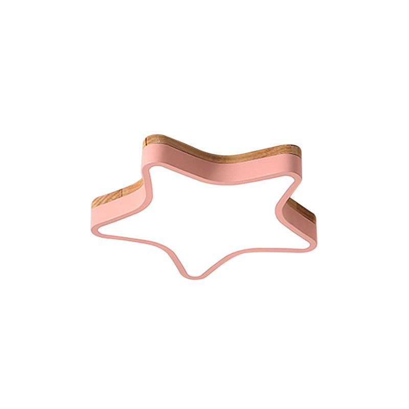 Luz de techo LED de dibujos animados de luz de techo empotrada de estrella de madera acrílica para habitación de jardín de infantes