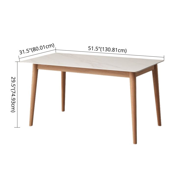 Modern Style Solid Wood Top Dining Table Sets with Rectangle Table Dining Furniture