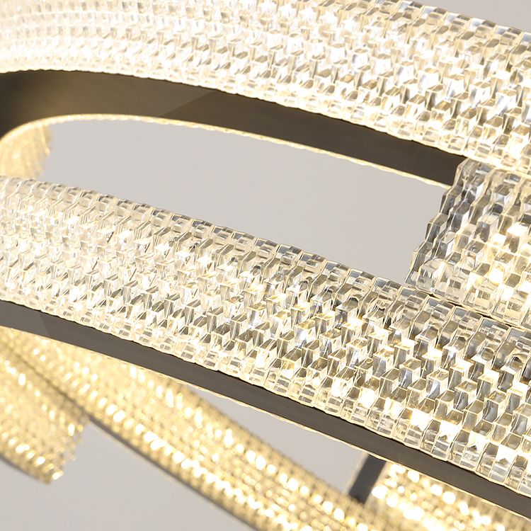 Contemporary Luxury LED Pendant Light Metal Linear Chandelier for Living Room