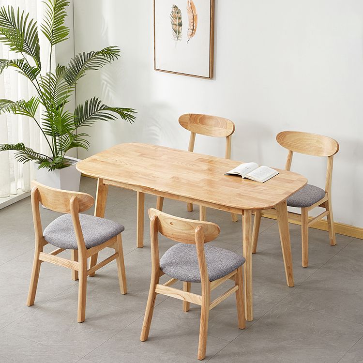 Chaise d'appoint de salle à manger moderne en bois avec coussin, chaise d'appoint à dossier ouvert pour la cuisine