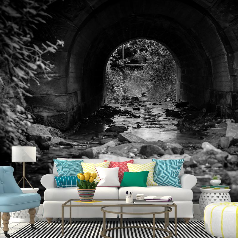 Modern Style Spatial Extension Mural Mildew Resistant Wallpaper for Home Decor