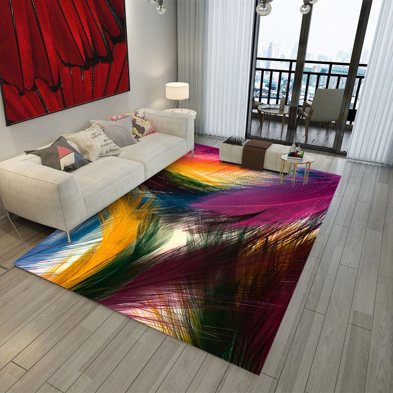Moderner Waschmaschine Teppich Pflanze Druckteppich Polyester Fläche Teppich mit nicht rutschfestem Hintergrund